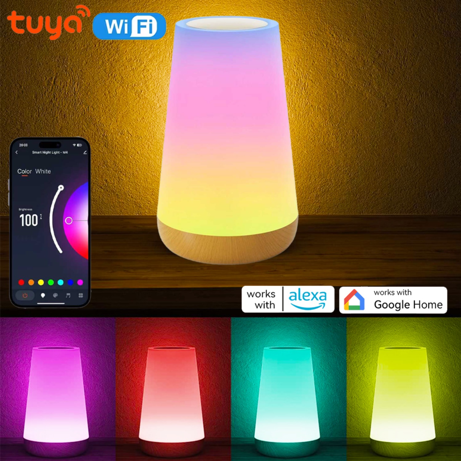 USB Rechargeable Tuya WiFi Sma – обзор и цена Rgb Desk Lamp Smart