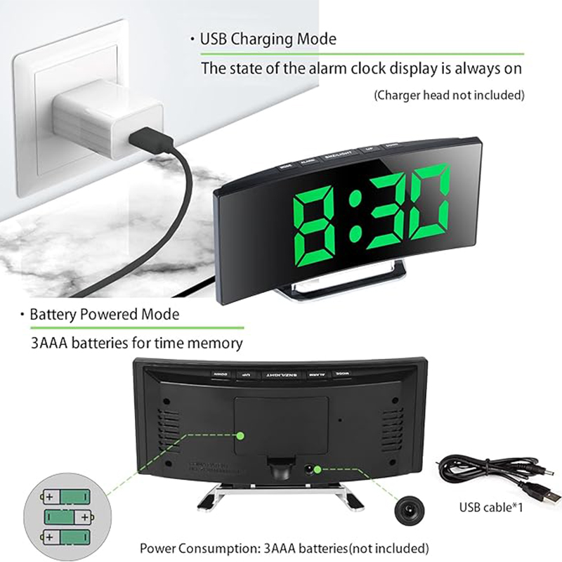 LED Digital Alarm Clock Curved – обзор и цена Electronics Gadgets For Home