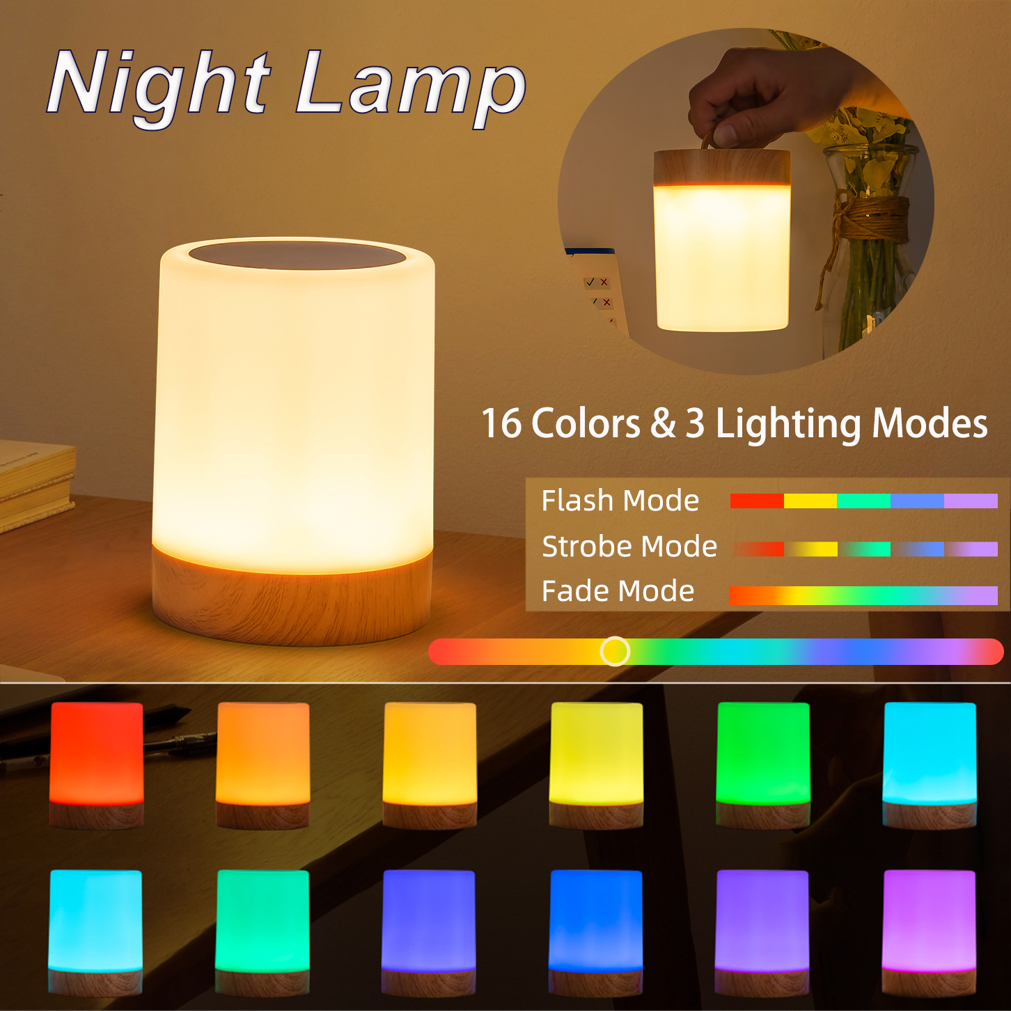 16 Colors Smart Touch Bedside  – обзор и цена Rgb Desk Lamp Smart